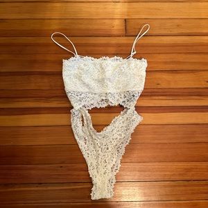 Urban Outfitters White Lace Bodysuit